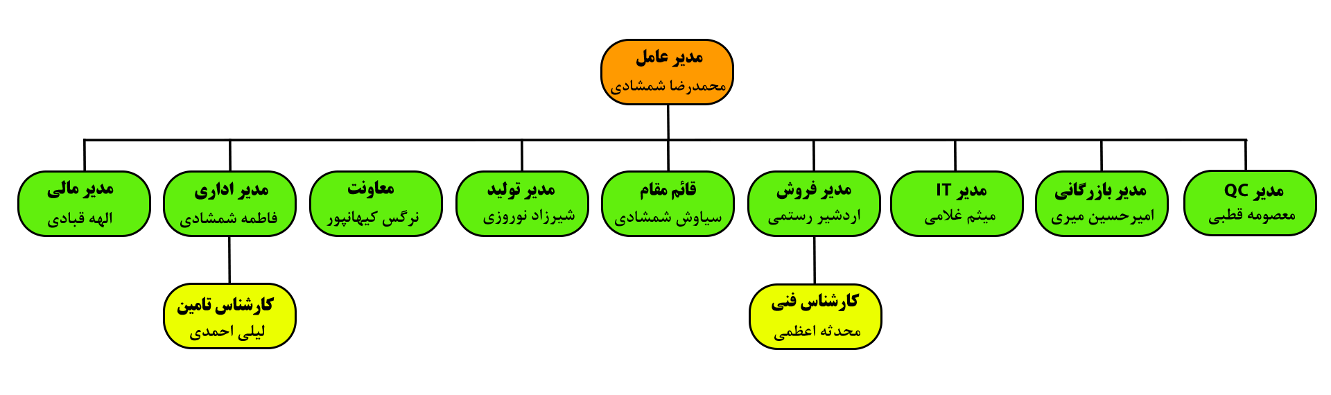 چارت سازمانی شمشاد